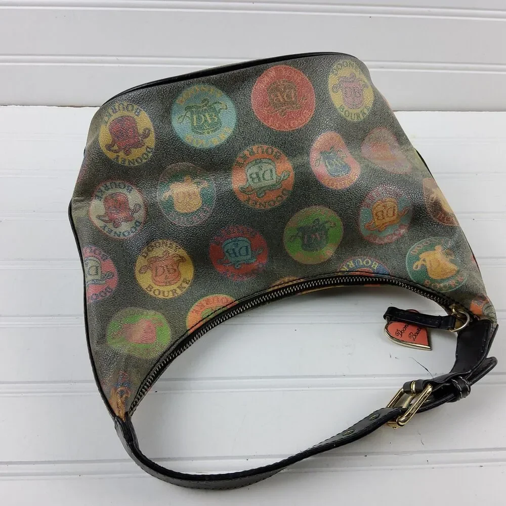 Dooney & Bourke Coated Canvas Hobo Shoulder Handbag Purse